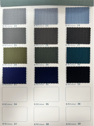 GZ-SH SH-L6410# Ingredients: 95% Nylon + 5% SP Width: 150cm Weight: 153g/㎡ 3M moisture absorption and quick drying Triple protection back view